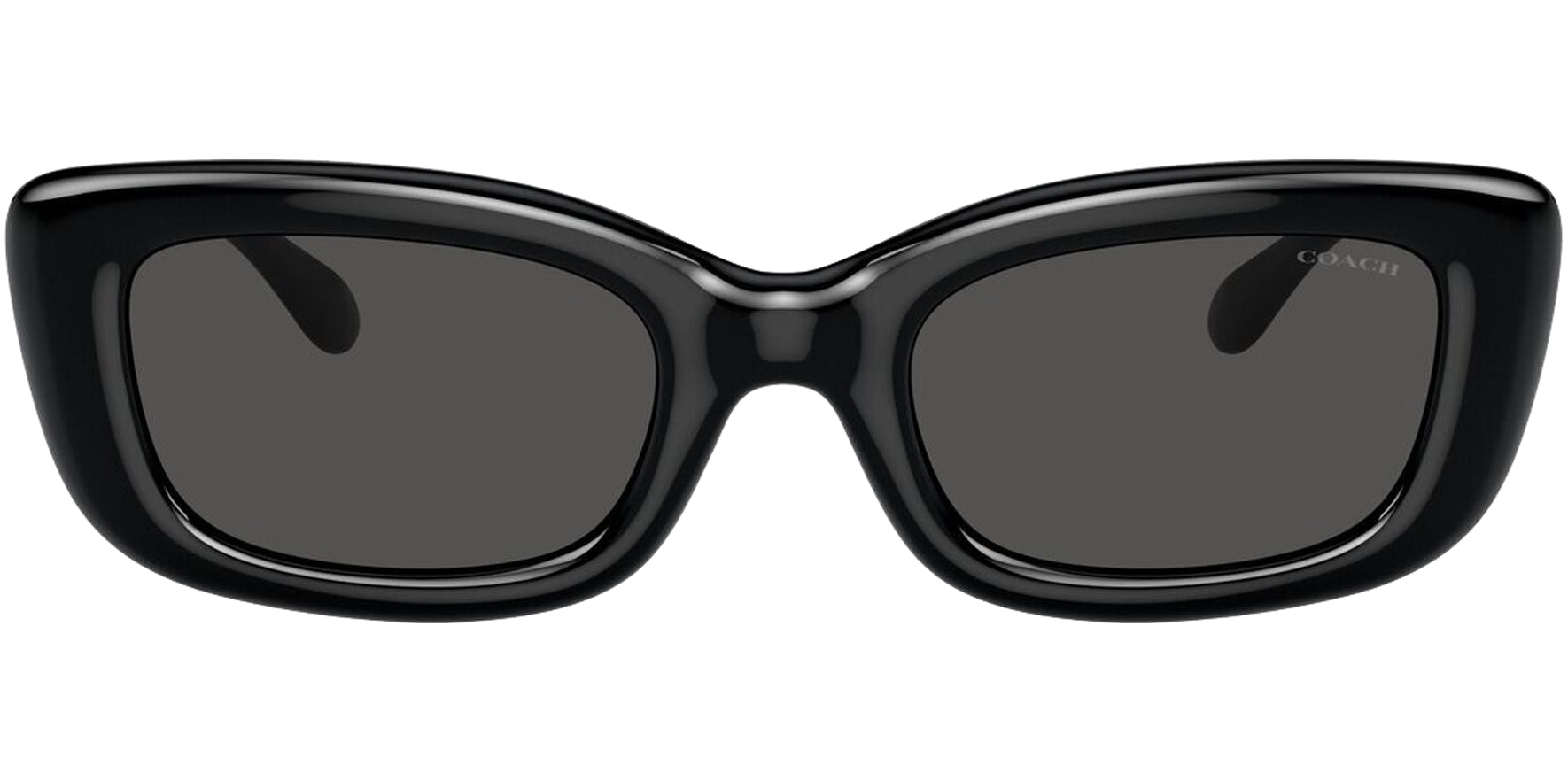Coach Women Shiny Black Pillow Rectangle Sunglasses HC8390U-500287 Grey Lens 51mm