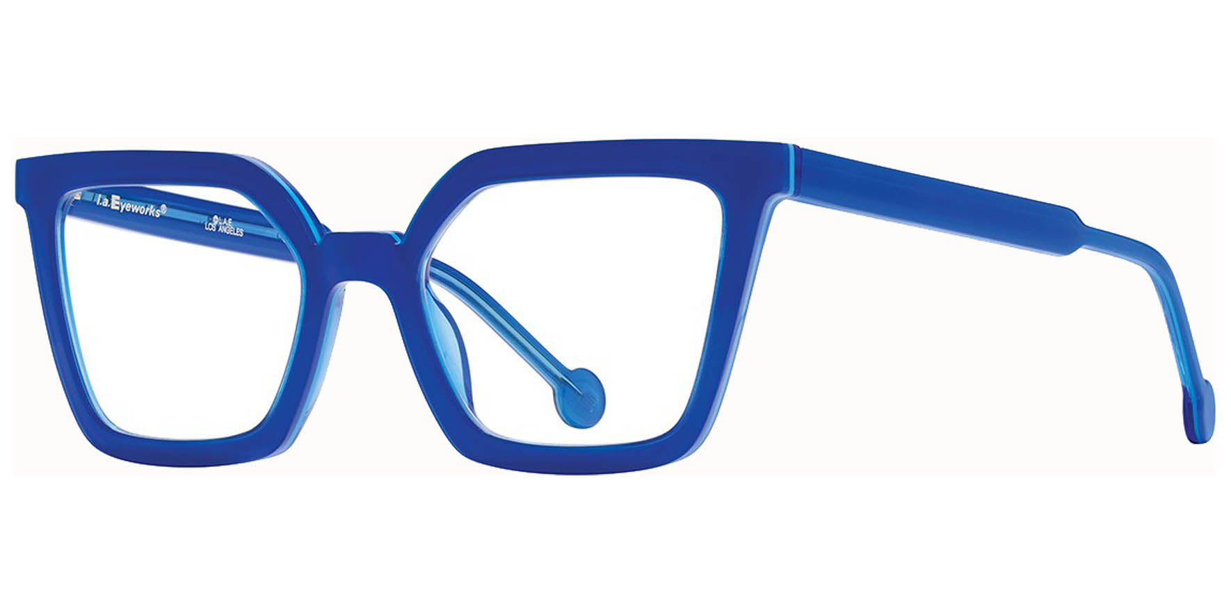 L.A. Eyeworks Hersh 775 Blue Ray Geometric Eyeglass Frames HERSH775 Clear Lens 49mm