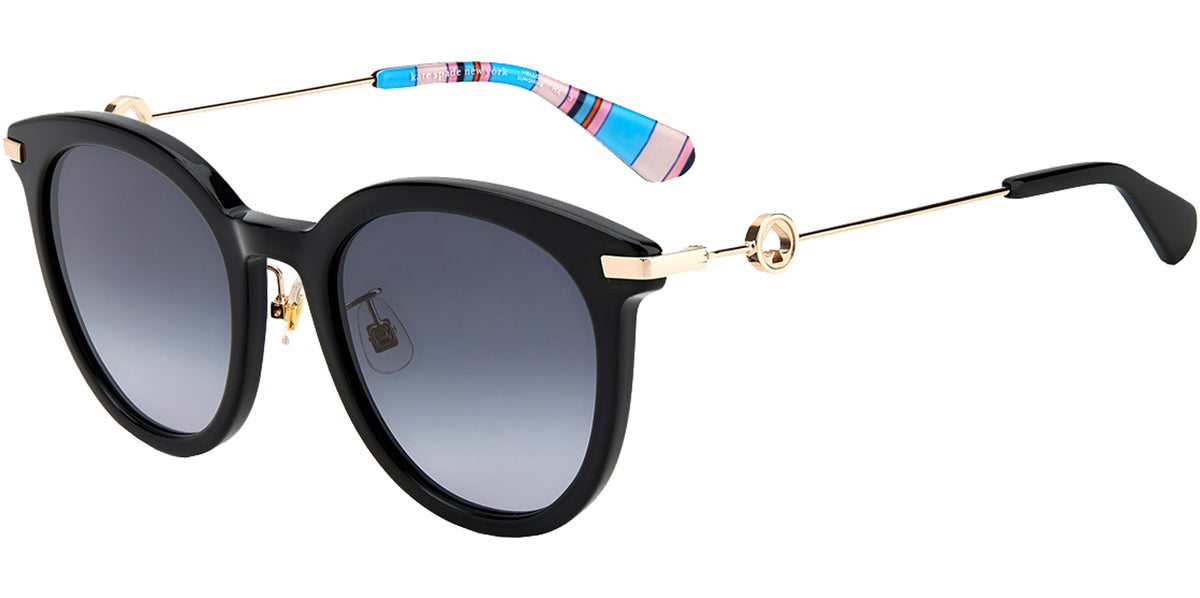 kate spade Black Gradient Round Women\'s Sunglasses Kate Spade Eliza Black Vintage-Style Round w/ Gradient Lens  main image 4