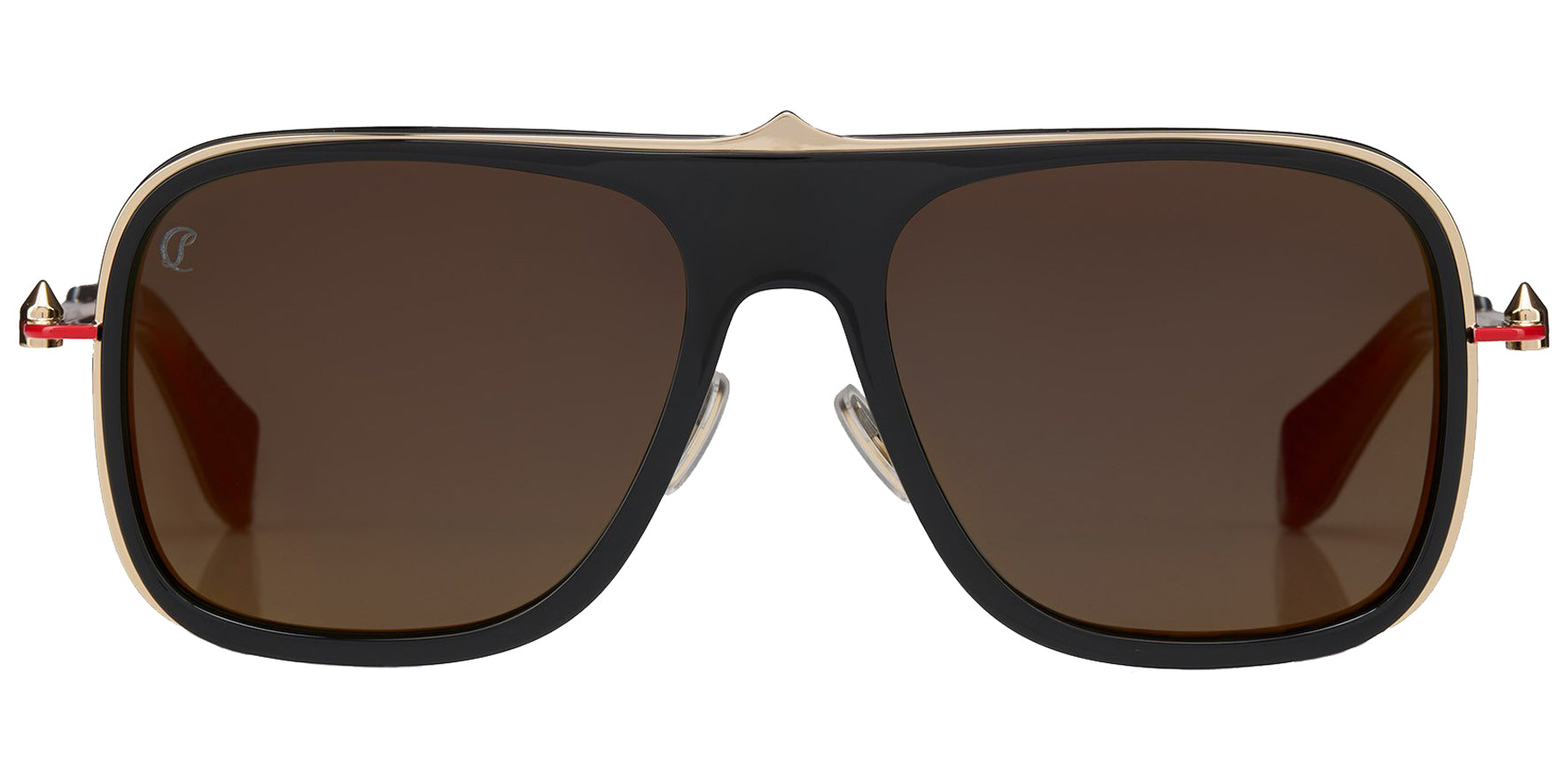 Christian Louboutin Greggo LB0013 Men Black Navigator Sunglasses LB0013-01C Warm Smoke Lens 58mm