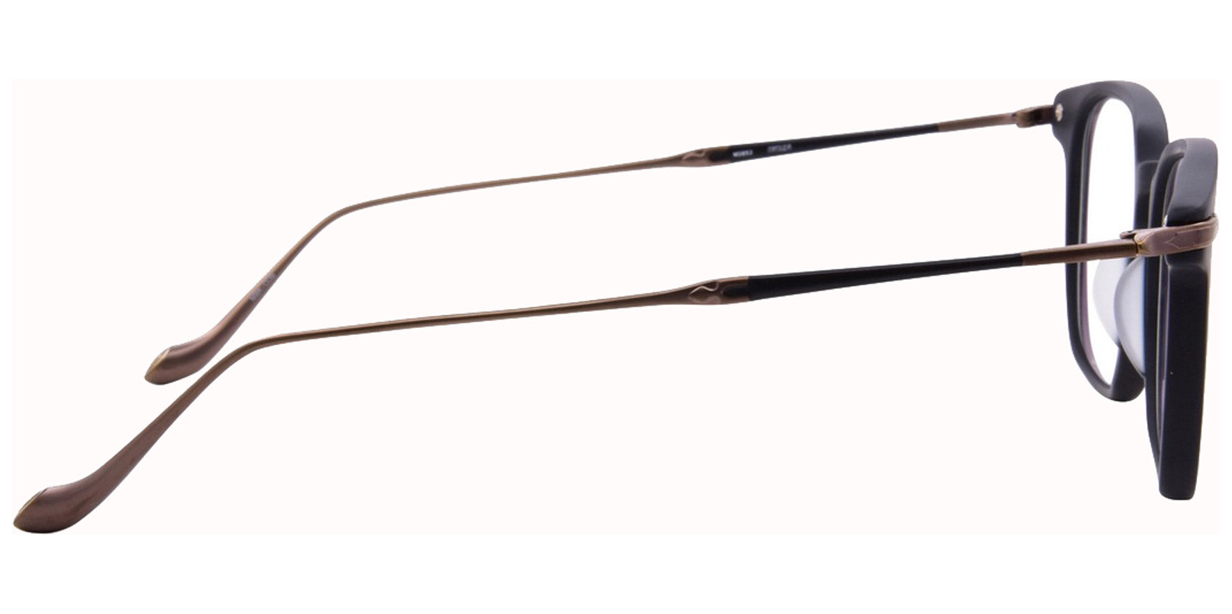 Matsuda Matte Black/Copper Brown Soft Square Eyeglass Frames M2052.RX.MBK-COB.50 Clear Lens 50mm