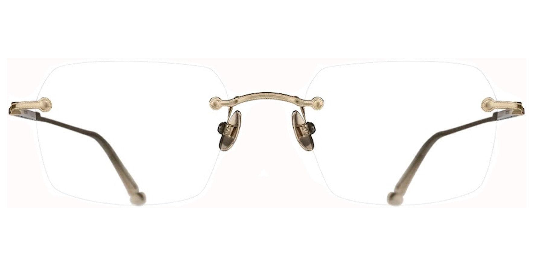 Matsuda Brushed Gold-Tone Rimless Rectangular Eyeglass Frames M5008.RX.BG.51 Clear Lens 51mm