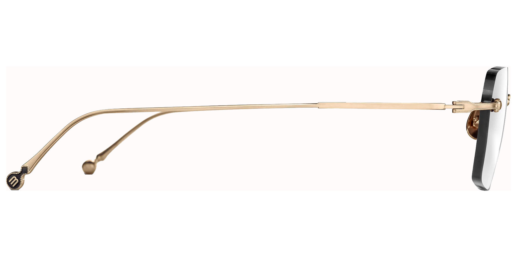 Matsuda Brushed Gold-Tone Rimless Rectangular Eyeglass Frames M5008.RX.BG.51 Clear Lens 51mm