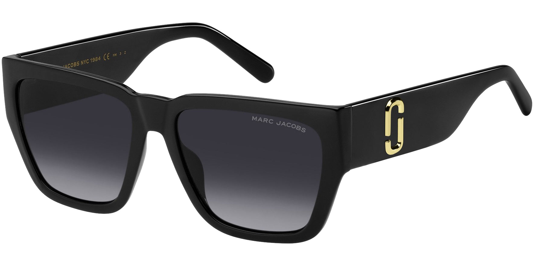 Marc Jacobs Women Black Square Sunglasses MARC646S-008A-WJ Grey Gradient Polarized Lens 57mm