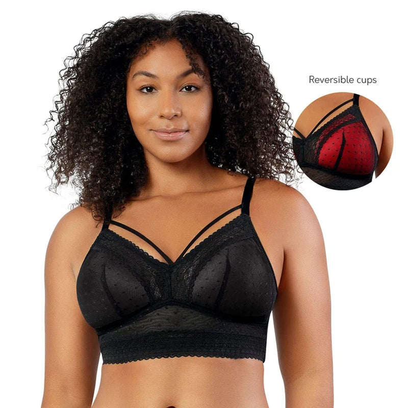 Parfait Mia Dot Wire-Free Full Bust Padded Bralette, Black - MIADOT-P6011-BLACK