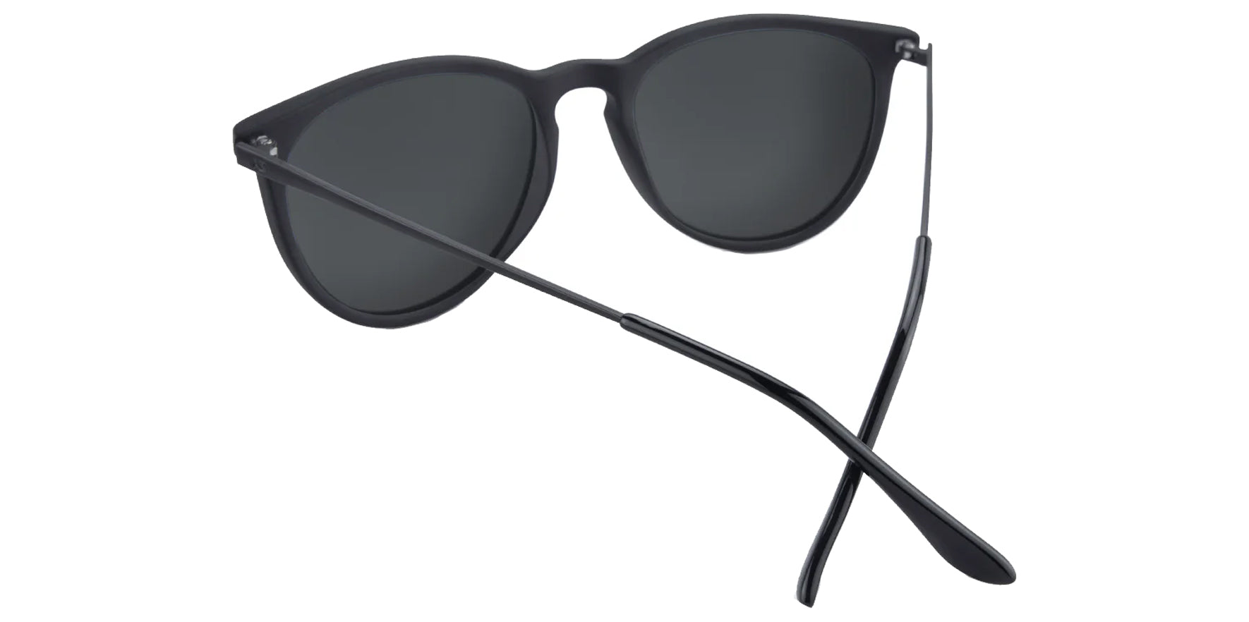 Knockaround Mary Janes Matte Black Round Sunglasses MJSK3080 Polarized Smoke Lens 53mm