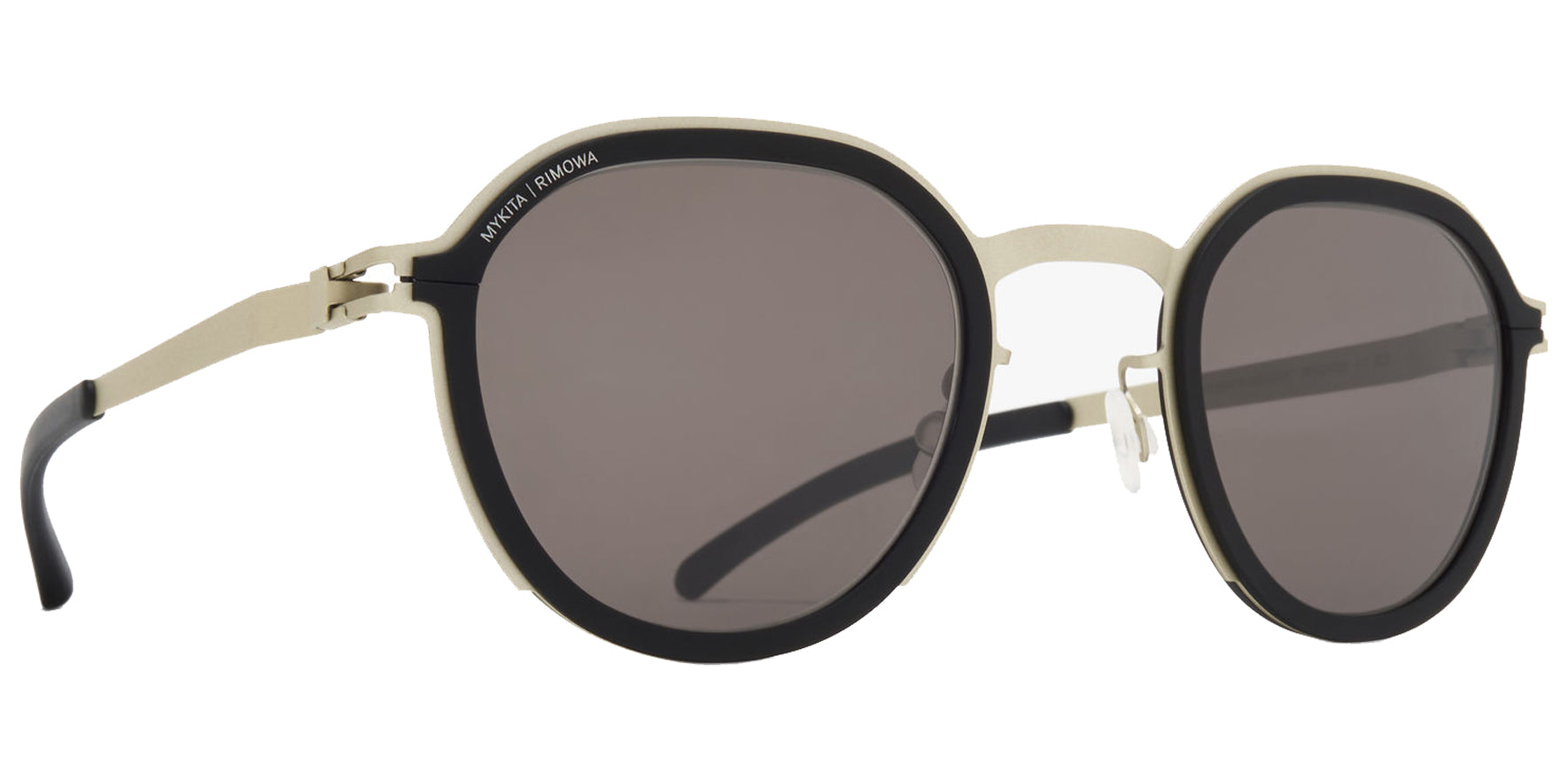 Mykita Rimowa Heritage Titan/Black Panto Sunglasses MR001-381 Brown Solid Lens 48mm
