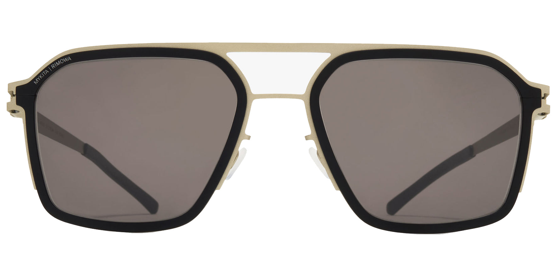 Mykita Rimowa Heritage Titan/Black Geometric Sunglasses MR002-381 Brown Solid Lens 51mm