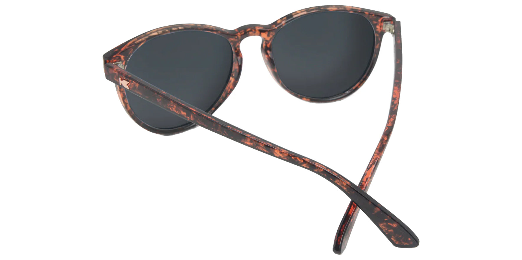 Knockaround Mai Tais Pink Ink Glossy Auburn Inky Tortoise Round Sunglasses MTRO3196 Polarized Rose Gold Lens 54mm
