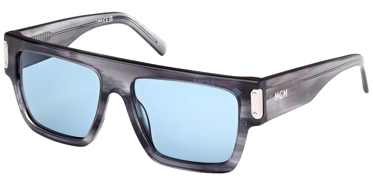 MCM Monogram Sunglasses MCM Worldwide Striated Grey with Iridescent Monogram Flat  main image 3