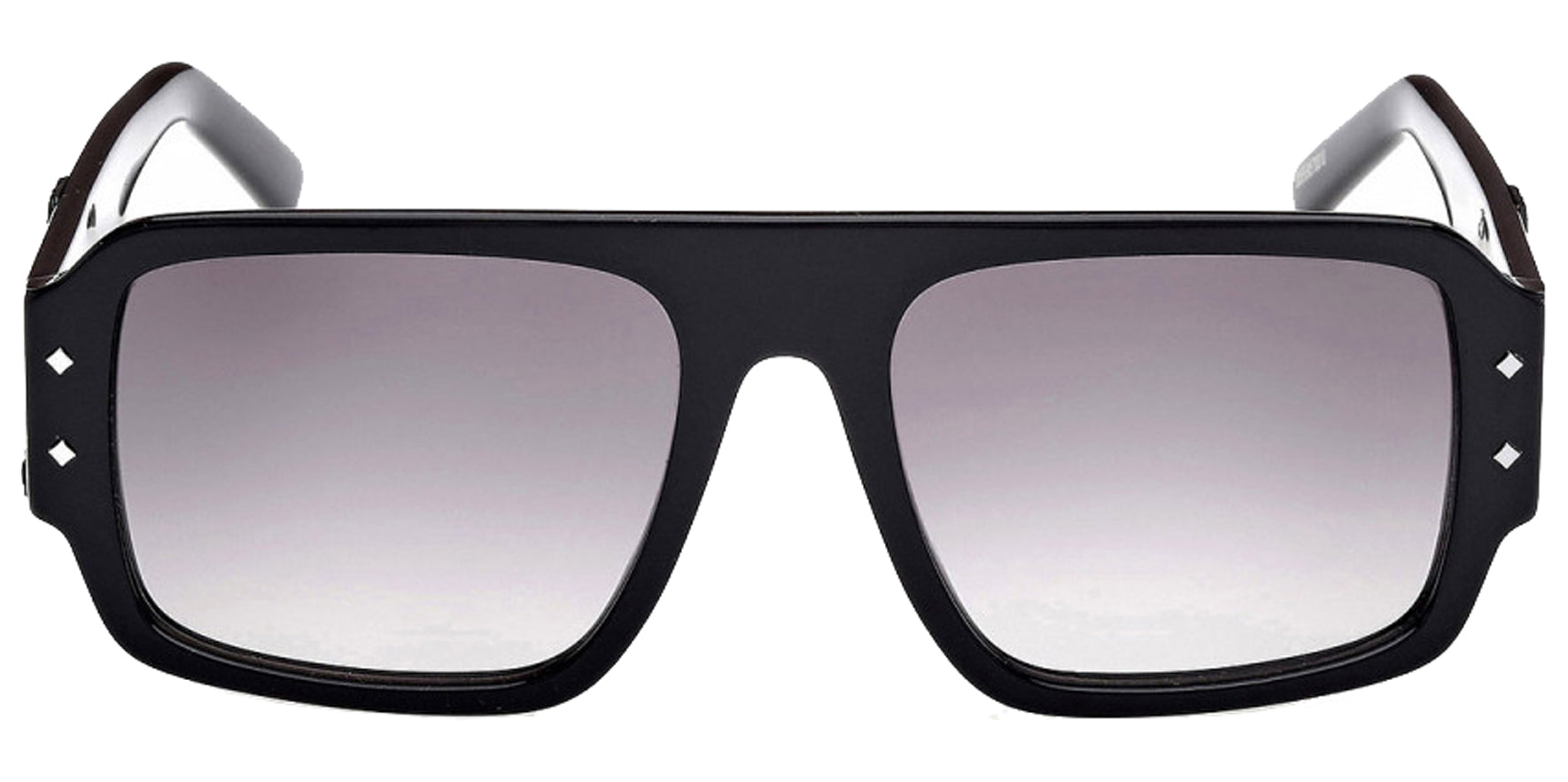 MCM Worldwide Shiny Black Navigator Sunglasses MW0022-01B Smoke Gradient Lens 55mm
