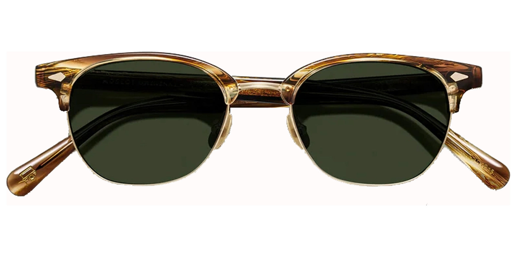 Moscot Aygen Sun Bamboo Soft Square w/ Browline Sunglasses OR-AYG-S51180256-54 G-15 Lens 51mm