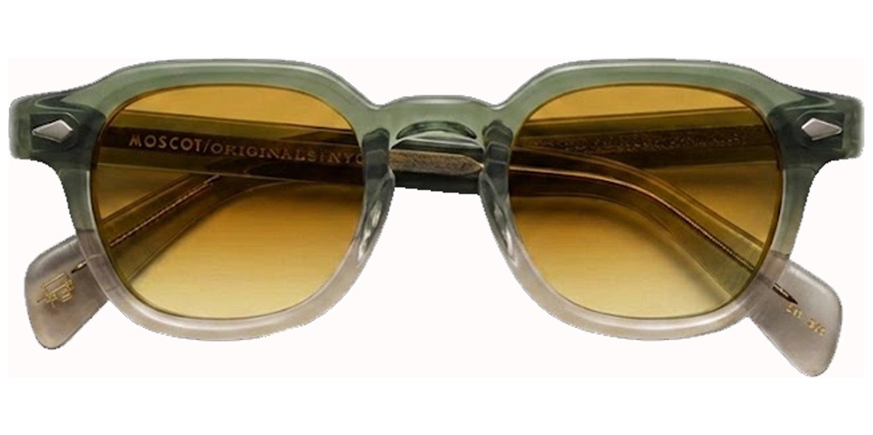 Moscot Dolt Sun Khaki Soft Square Sunglasses OR-DOL-S46231107-TK Chestnut Fade Lens 46mm