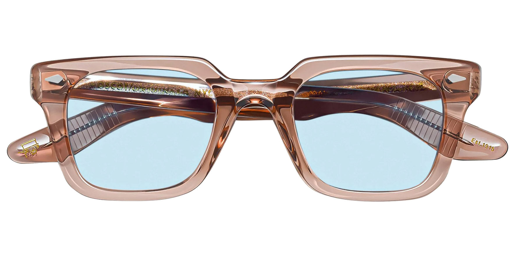 Moscot Grober Sun Vintage Rose Square Sunglasses OR-GRB-S48232203-TF Bel Air Blue Lens 48mm