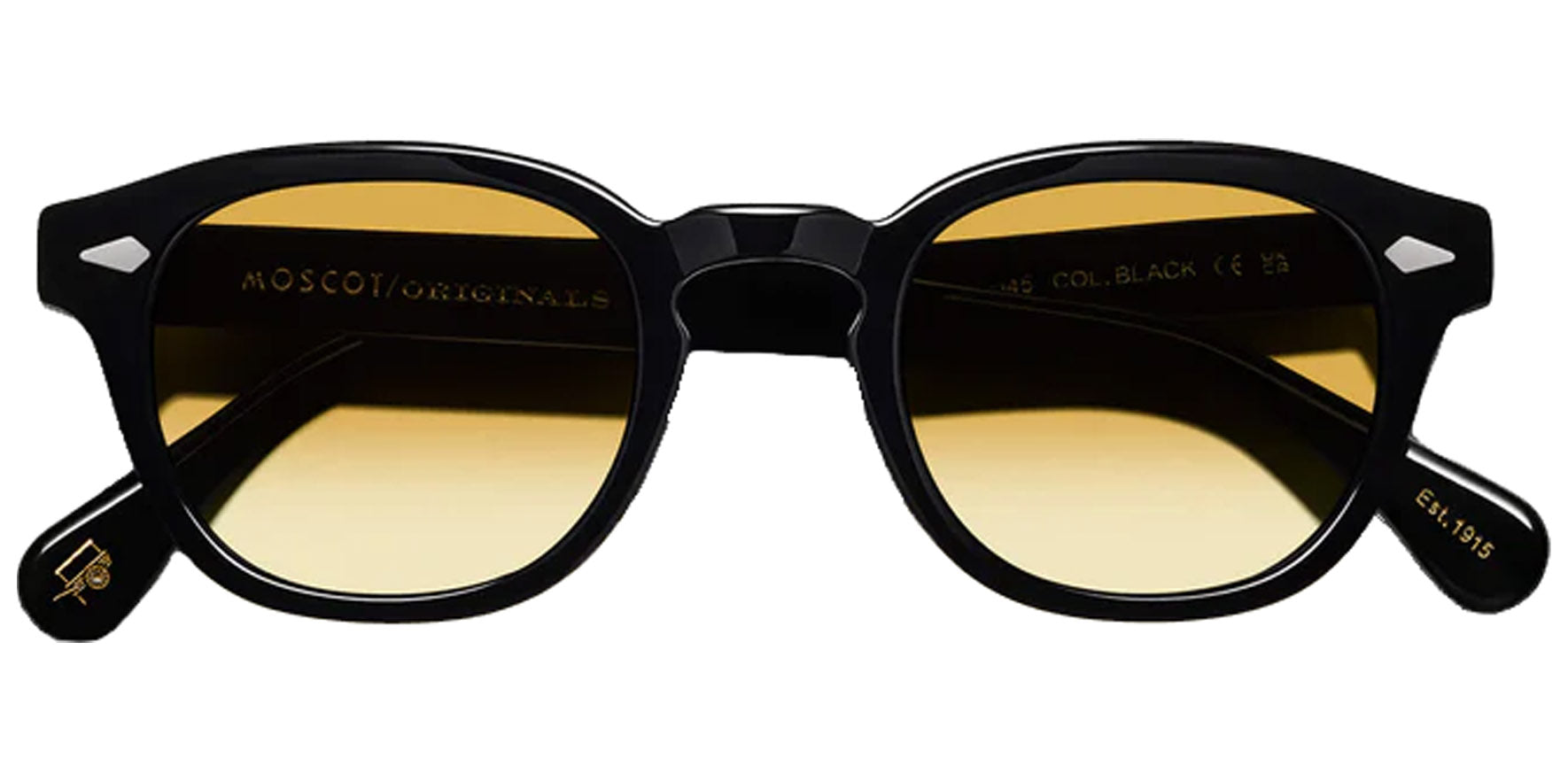 Moscot Lemtosh Base 2 Sun Black Soft Square Sunglasses OR-LMB2-S49240200-TK Chestnut Fade Lens 49mm