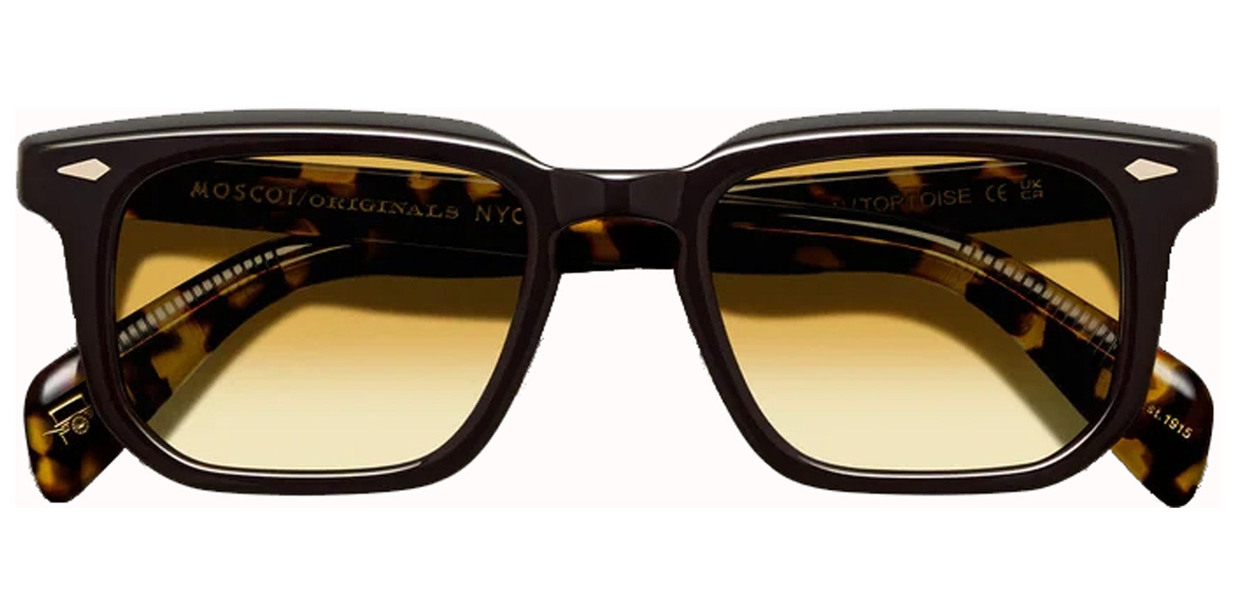 Moscot Zissel Sun Dark Brown/Tortoise Soft Square Sunglasses OR-ZSE-S49200411-TK Chestnut Fade Lens 49mm