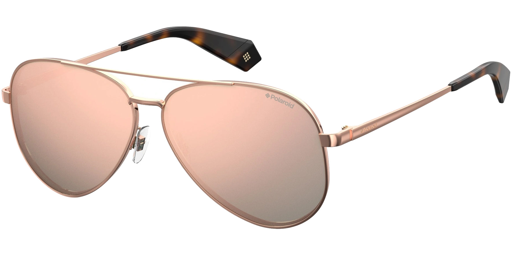 Polaroid Women Copper Aviator Sunglasses PLD6069SX-0210-0J Rose Gold Mirrored Polarized Lens 61mm