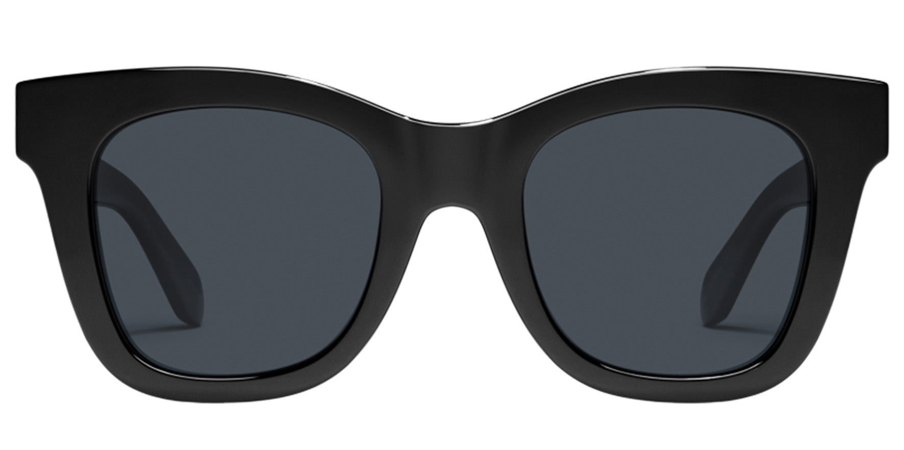 Quay After Hours Women Shiny Black Chunky Cat Eye Sunglasses QW-000180-SHINYBLK Polarized Grey Lens 51mm