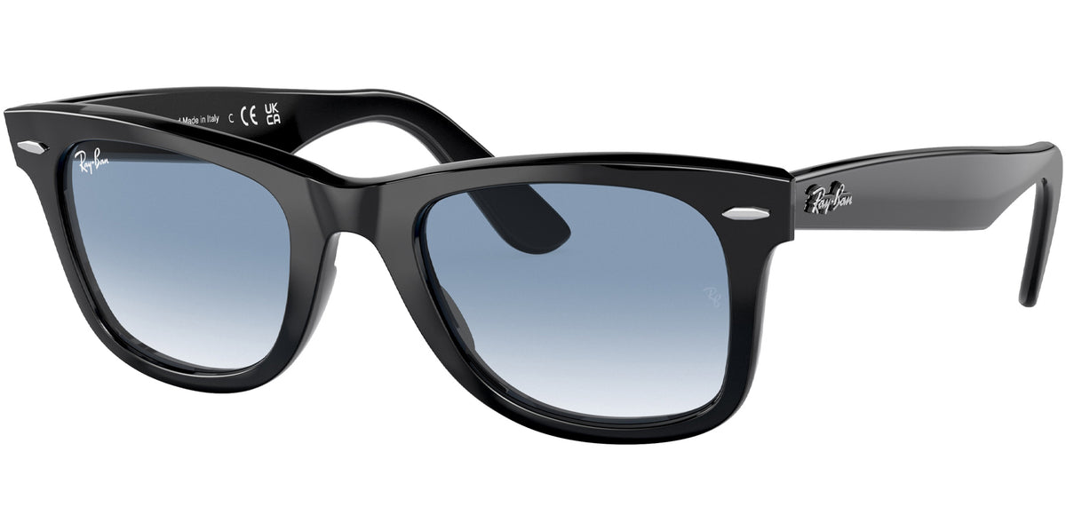 Ray-Ban Polished Black Original Wayfarer Sunglasses RB2140F-9013F Blue