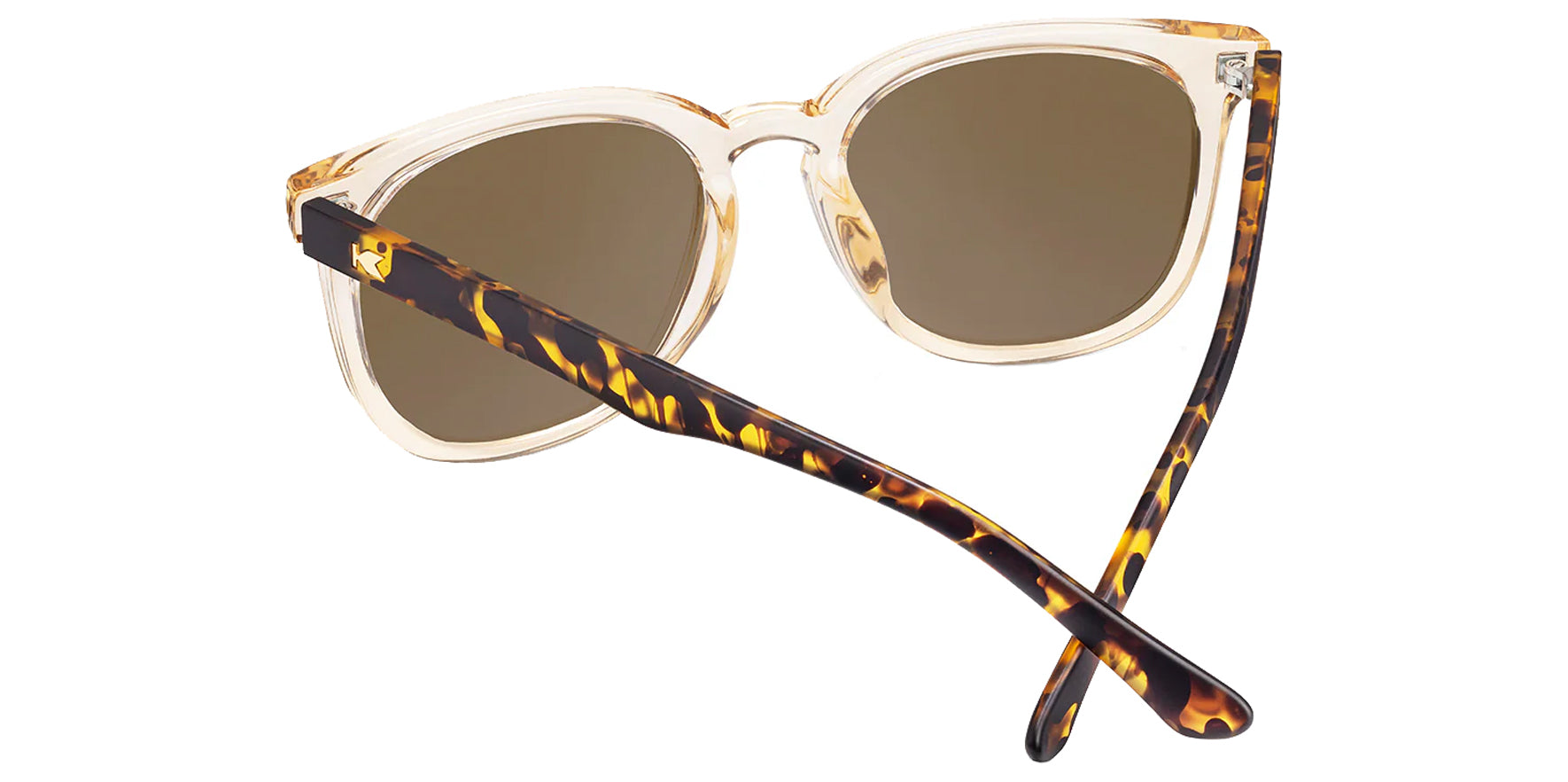 Knockaround Paso Robles On The Rocks Women Glossy Translucent Amber Soft Square Sunglasses ROAM3296 Polarized Amber Lens 51mm