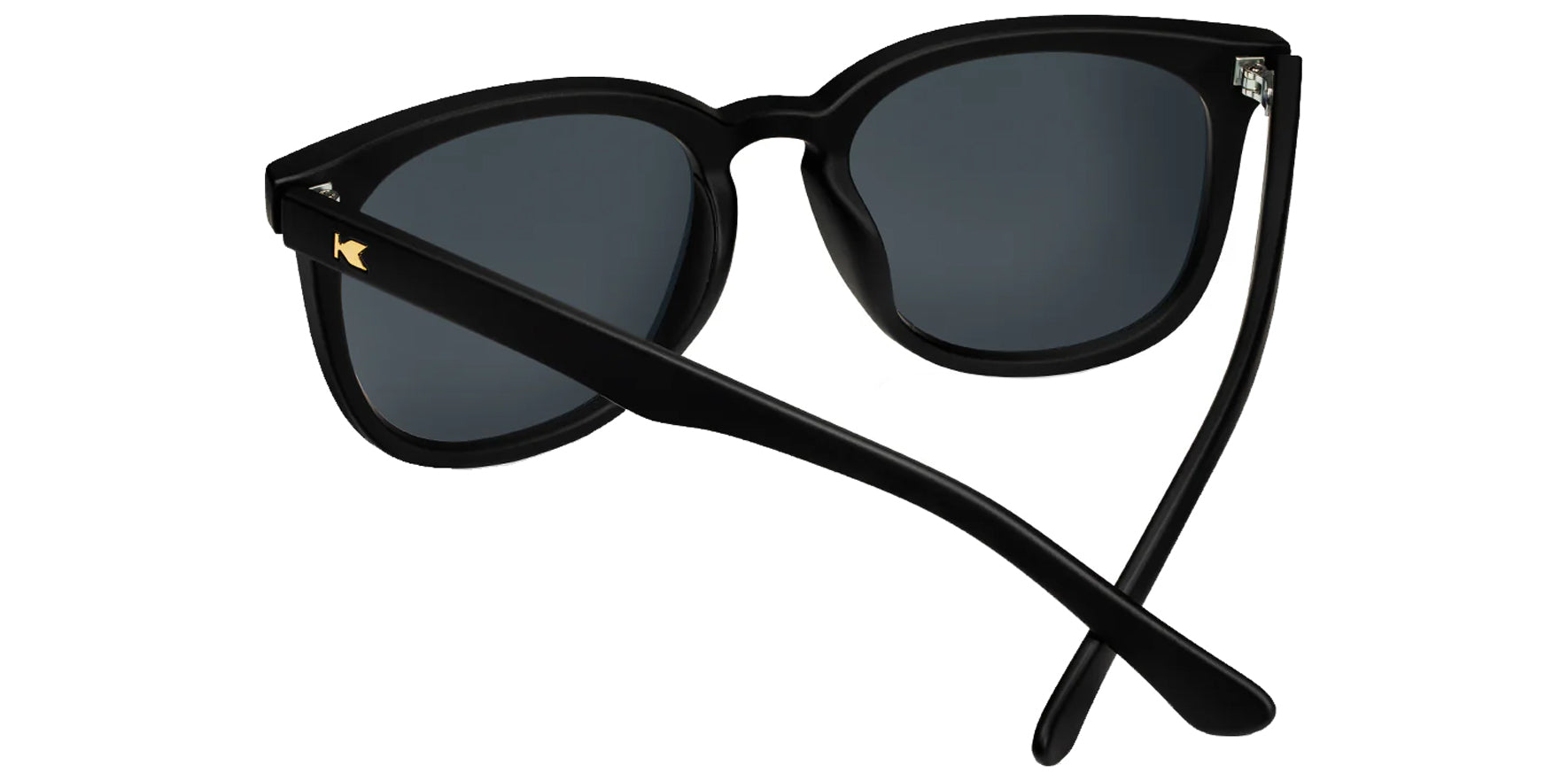 Knockaround Paso Robles Women Black Soft Square Sunglasses ROGD3429 Polarized Gold Mirrored Lens 51mm
