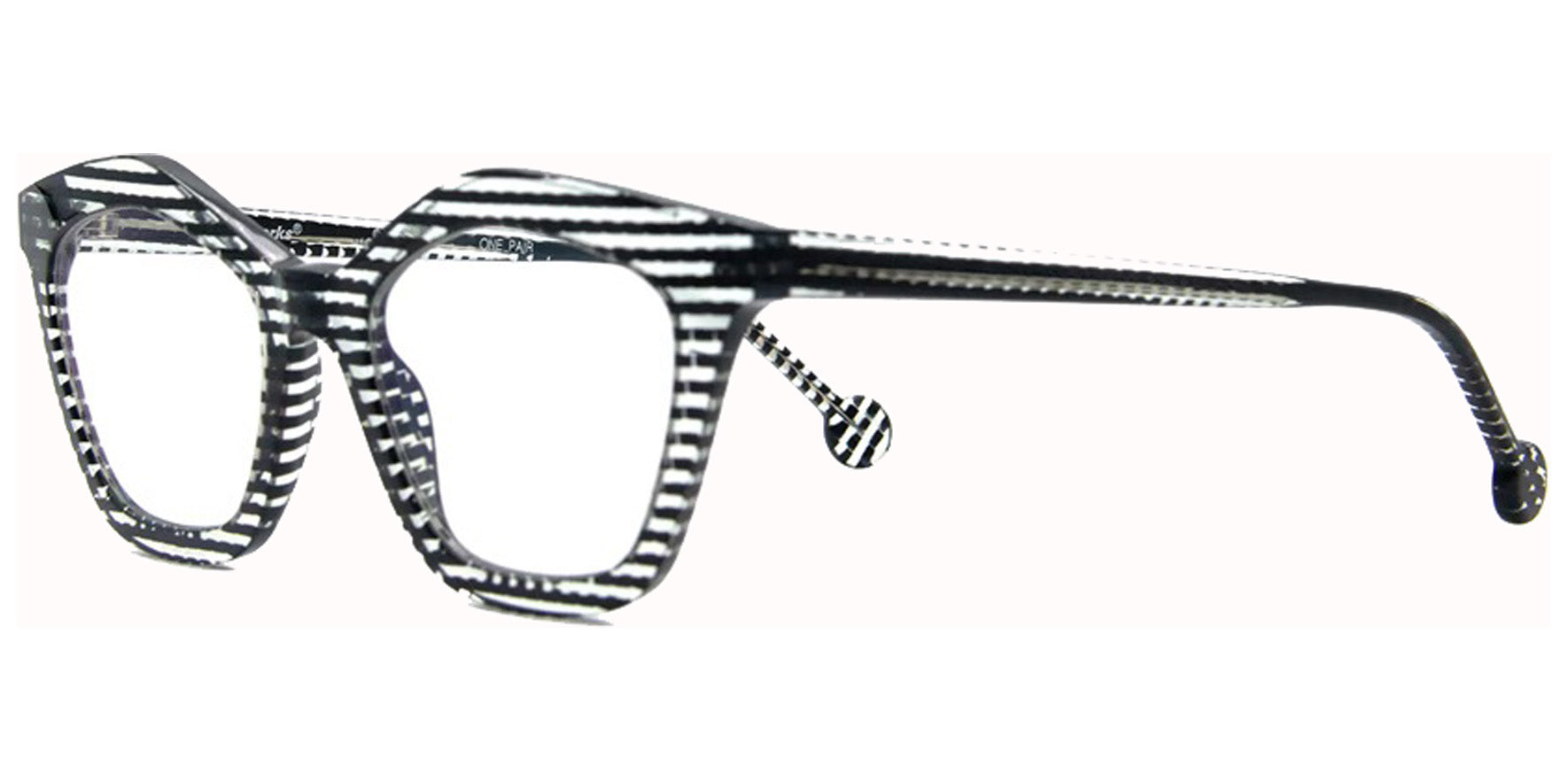 L.A. Eyeworks Ronette 603 Frack Geometric Eyeglass Frames RONETTE603 Clear Lens 48mm