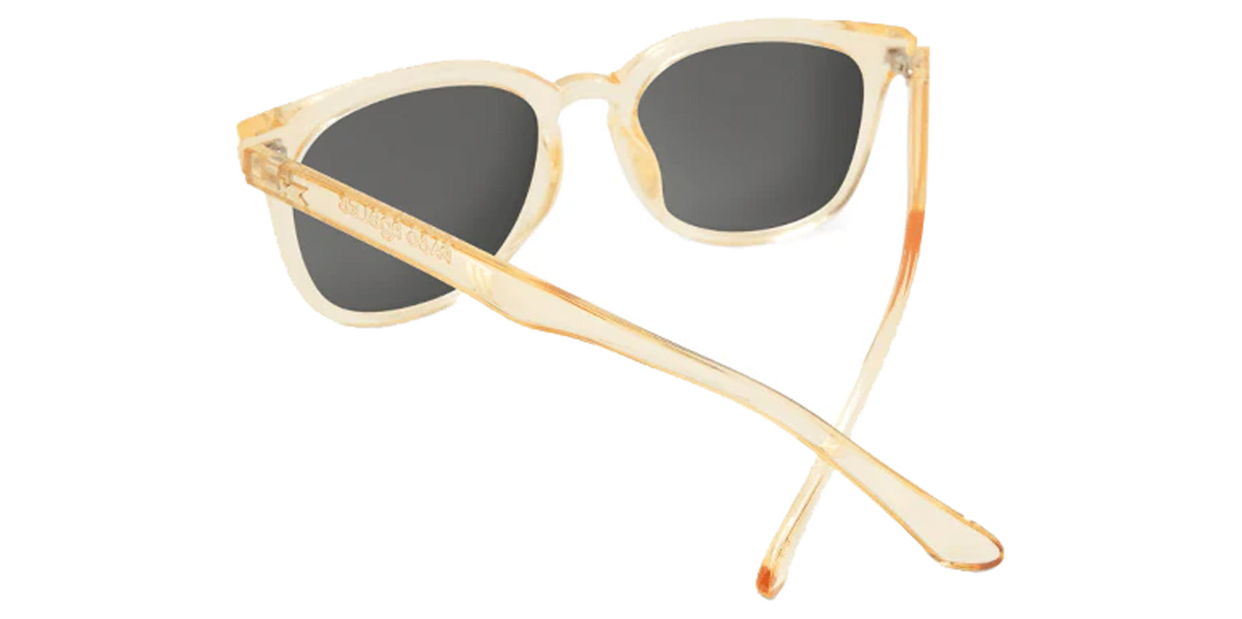 Knockaround Paso Robles Beach Peach Women Glossy Peach Soft Square Sunglasses ROSO3194 Polarized Blue Snow Lens 51mm