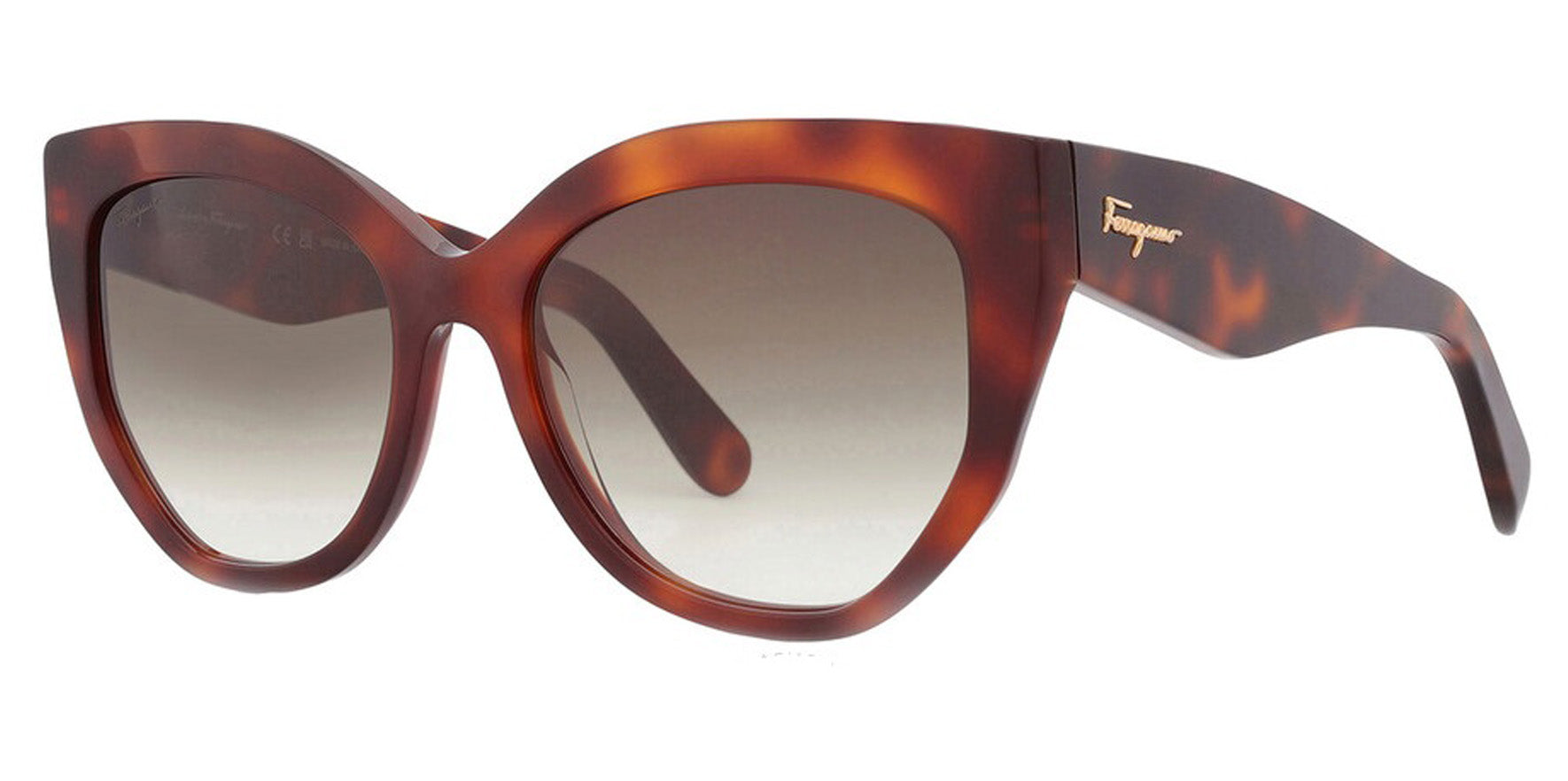 Ferragamo Women Tortoise Cat Eye Sunglasses SF1061S-240 Brown Gradient Lens 56mm