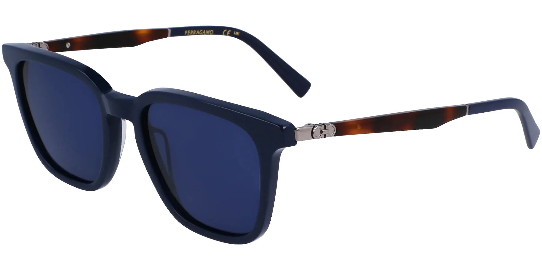 Ferragamo Men Navy Blue Vintage Square Sunglasses SF1100S-414 Blue Lens 52mm