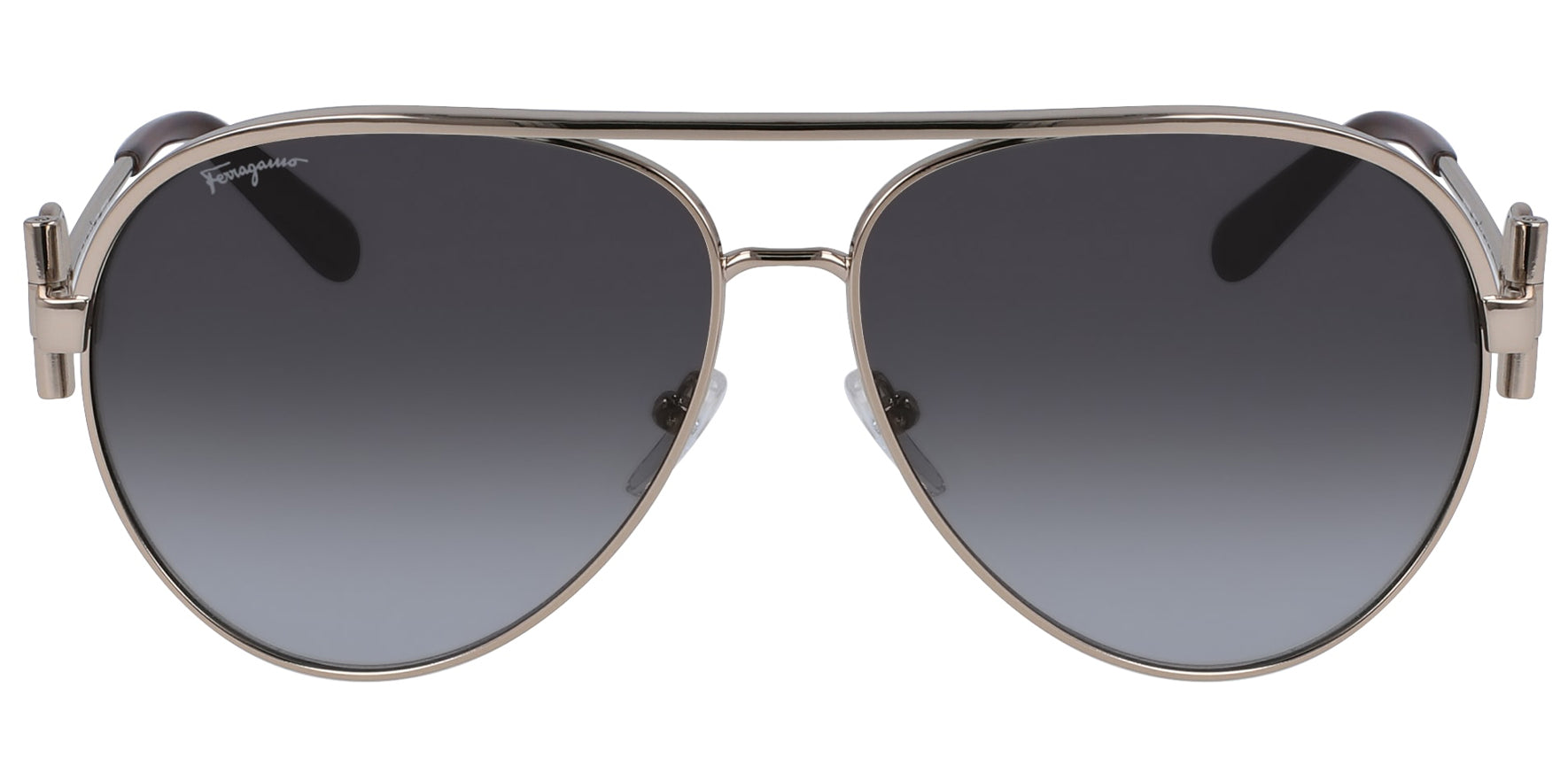 Ferragamo Rose Gold Aviator Sunglasses SF237S-785 Grey Gradient Lens 60mm