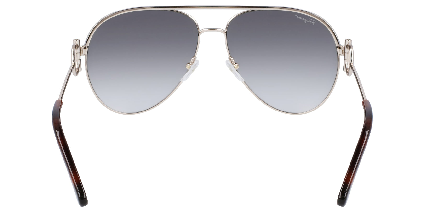 Ferragamo Rose Gold Aviator Sunglasses SF237S-785 Grey Gradient Lens 60mm