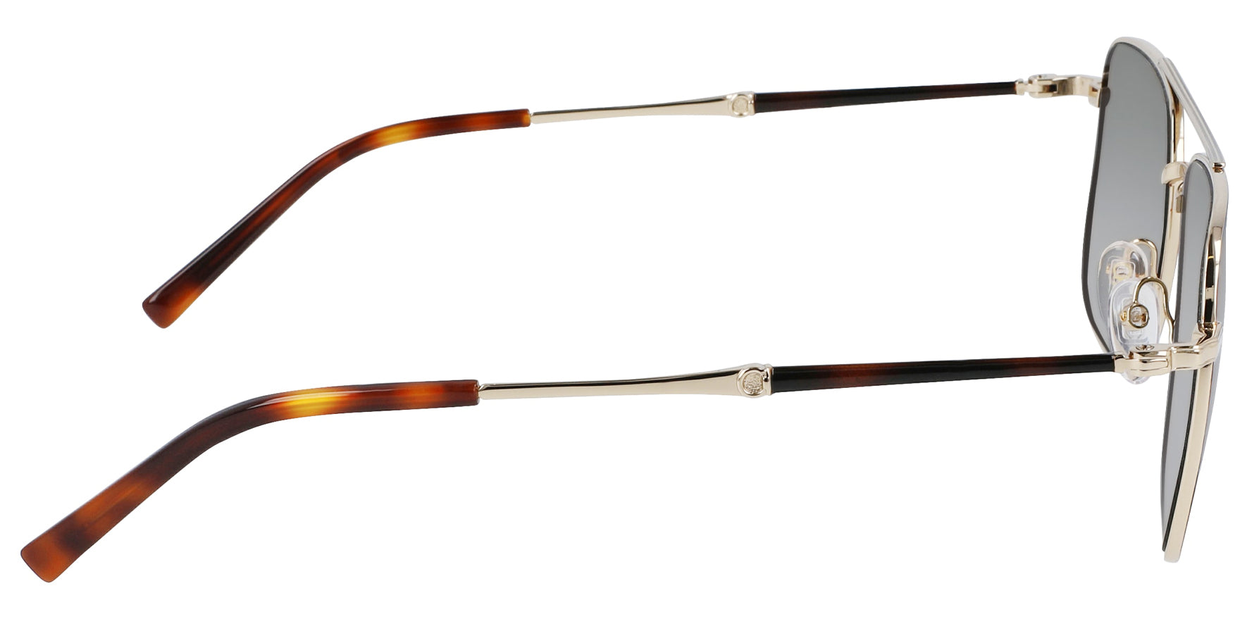 Ferragamo Men Gold-Tone/Tortoise Navigator Sunglasses SF266S-723 Green Lens 56mm