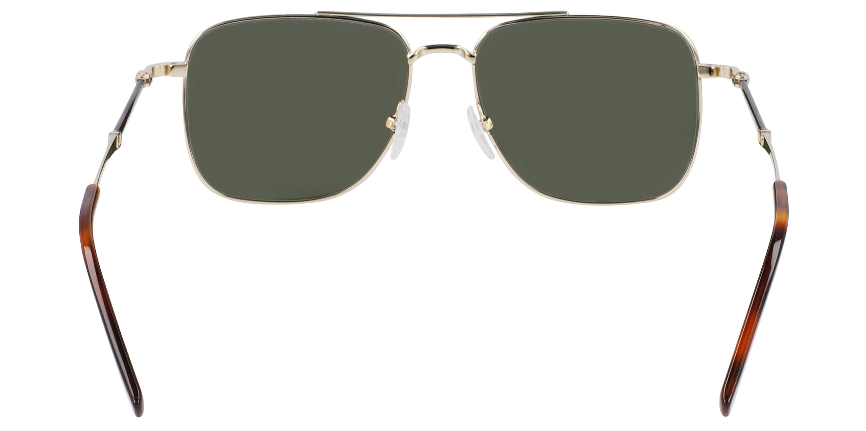 Ferragamo Men Gold-Tone/Tortoise Navigator Sunglasses SF266S-723 Green Lens 56mm