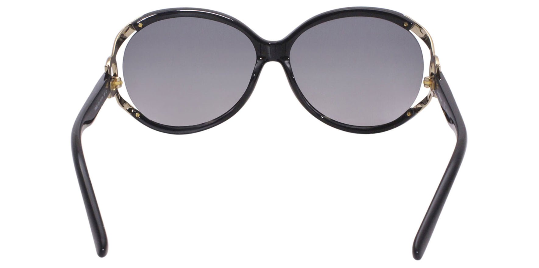 Ferragamo Women Black Oval Butterfly Sunglasses SF600S-001 Grey Gradient Lens 61mm