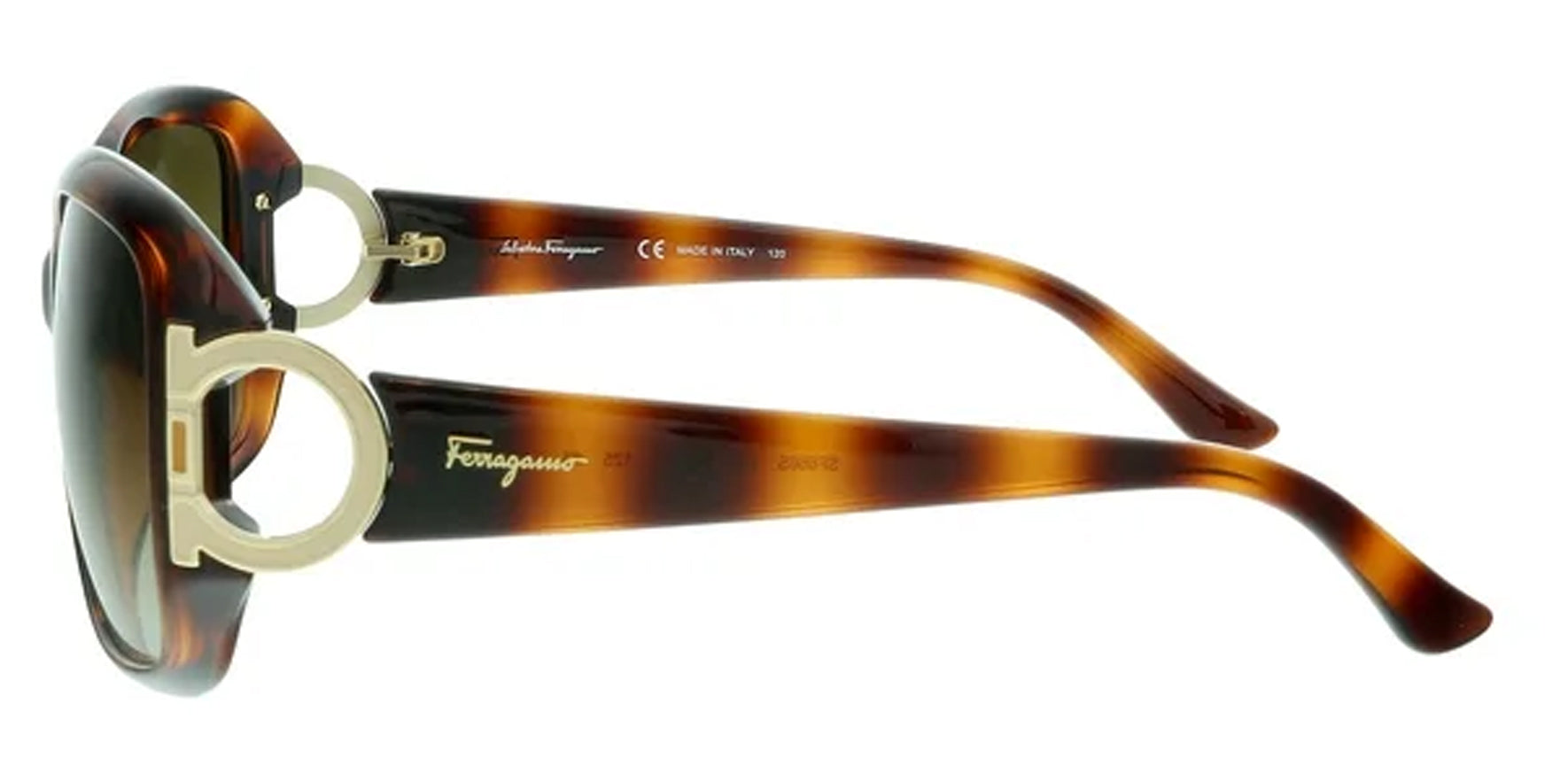 Ferragamo Women Dark Tortoise Rectangular Sunglasses SF666S-238 Brown Gradient Lens 55mm