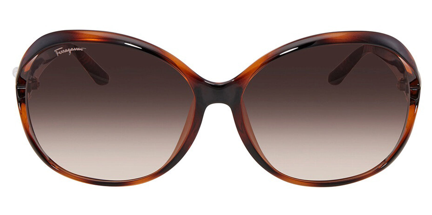 Ferragamo Women Tortoise Oval Sunglasses SF770SA-214 Brown Gradient Lens 61mm