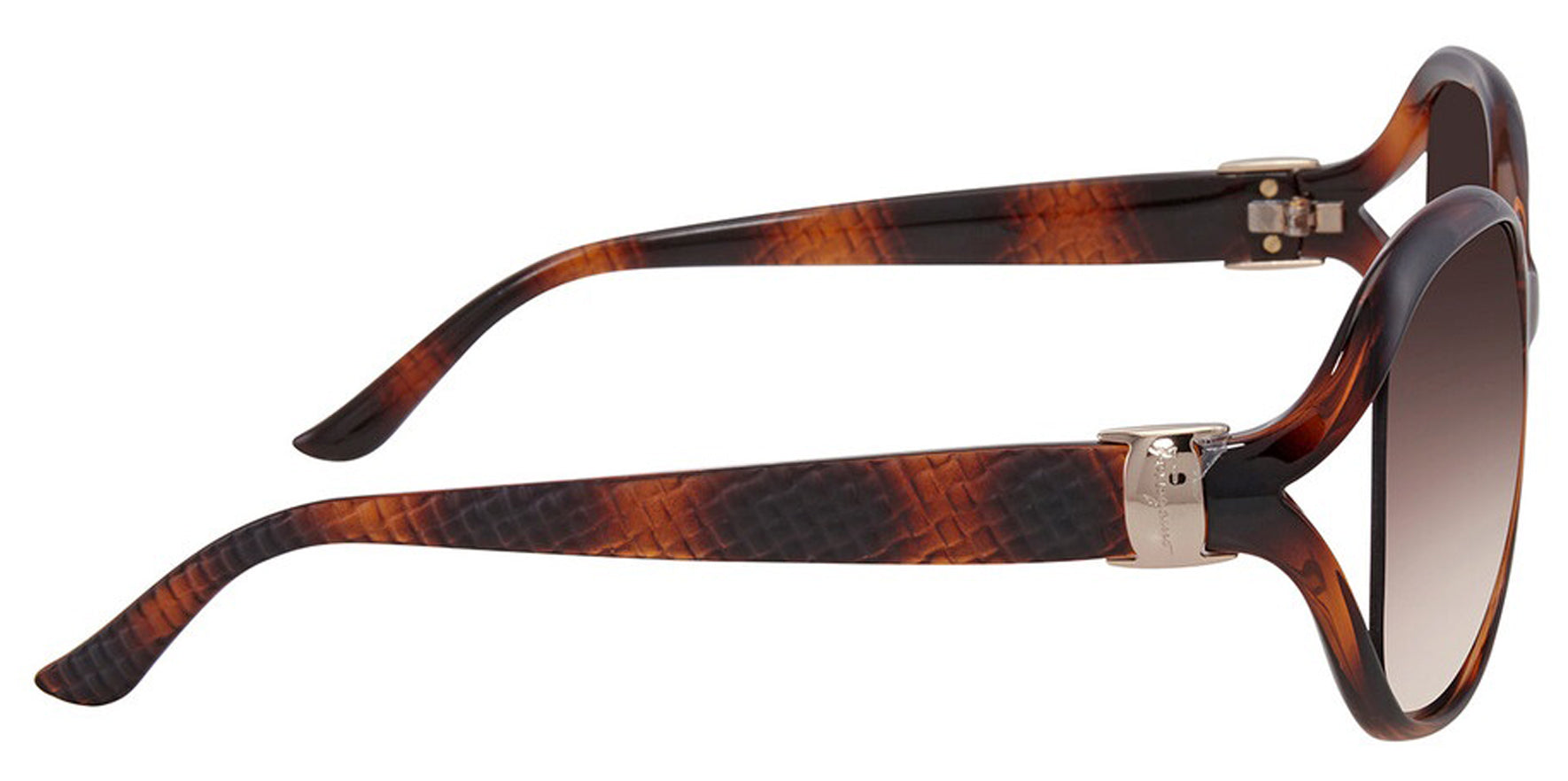 Ferragamo Women Tortoise Oval Sunglasses SF770SA-214 Brown Gradient Lens 61mm
