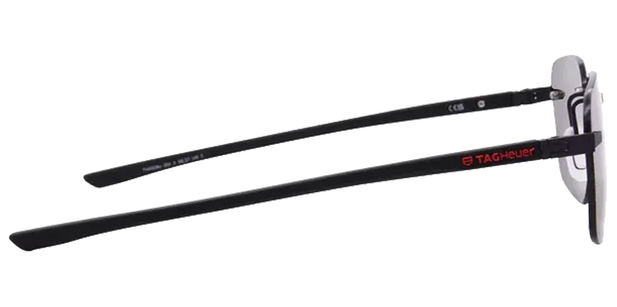 Tag Heuer Men Matte Black Rectangular Sunglasses TH40038U-5605A Grey Lens 56mm