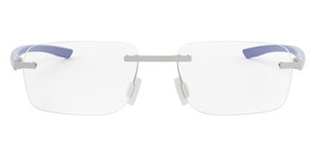 Tag Heuer Men Matte Silver-Tone/Blue Rectangular Eyeglasses TH50030U-54017 Clear Demo Lens 54mm