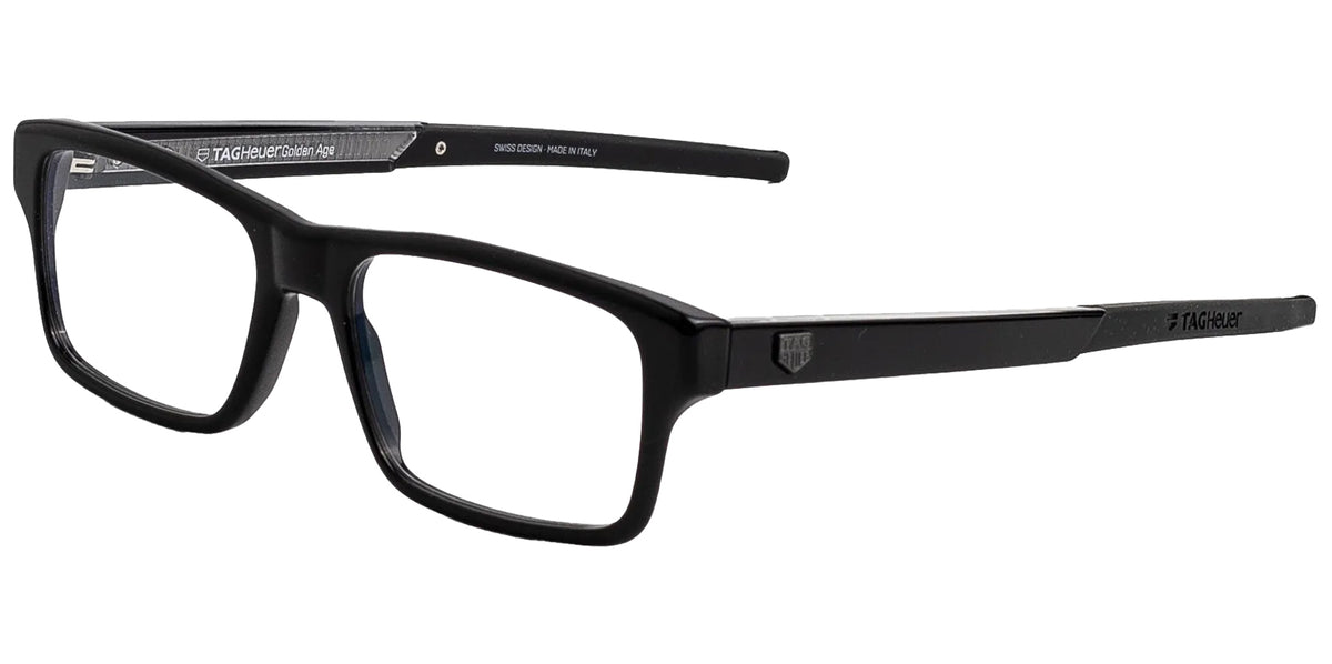 Tag Heuer Men Black Rectangular Eyeglasses TH50053I-56001 Clear Demo Lens 56mm