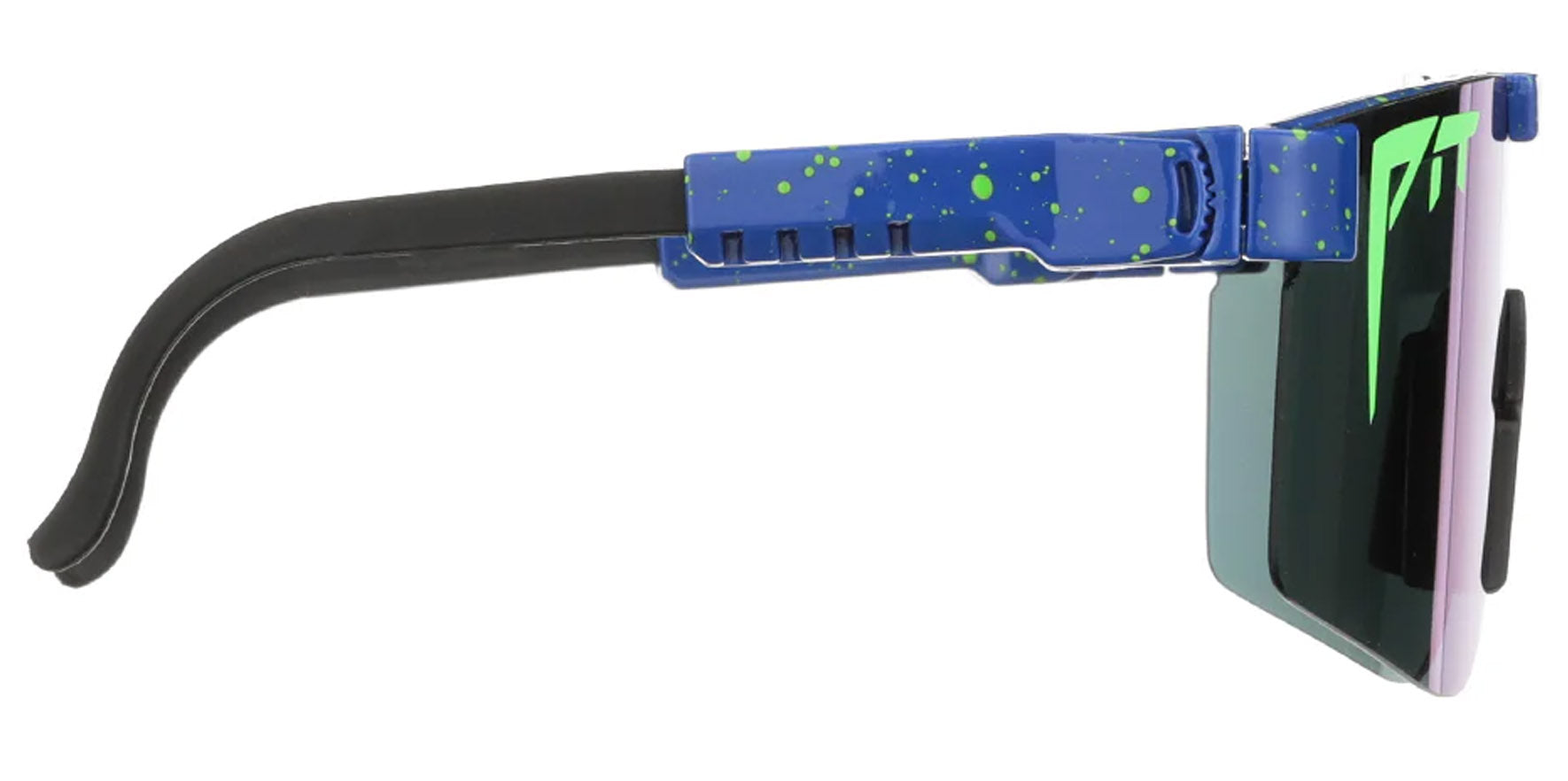 Pit Viper The Leonardo Narrow Original Blue and Teal Splatter Wrap Sunglasses THE-LEONARDO-POLARIZED Blue-Green Polarized Lens