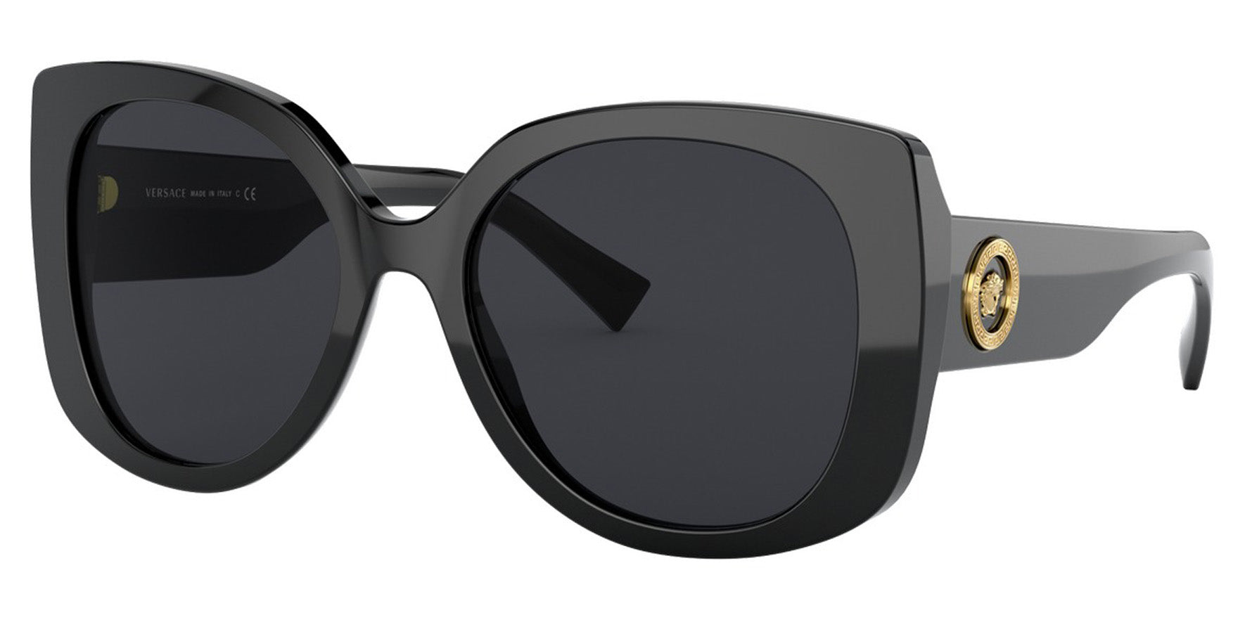 Versace Women Black Butterfly Sunglasses VE4387F-GB187 Dark Grey Lens 56mm