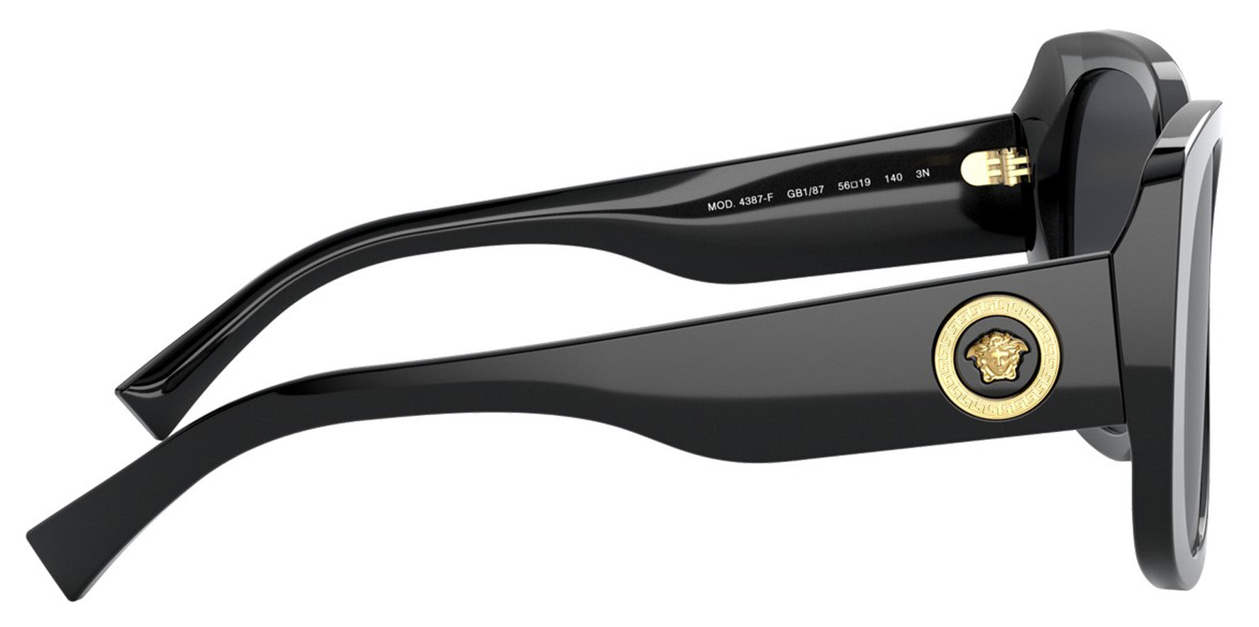 Versace Women Black Butterfly Sunglasses VE4387F-GB187 Dark Grey Lens 56mm