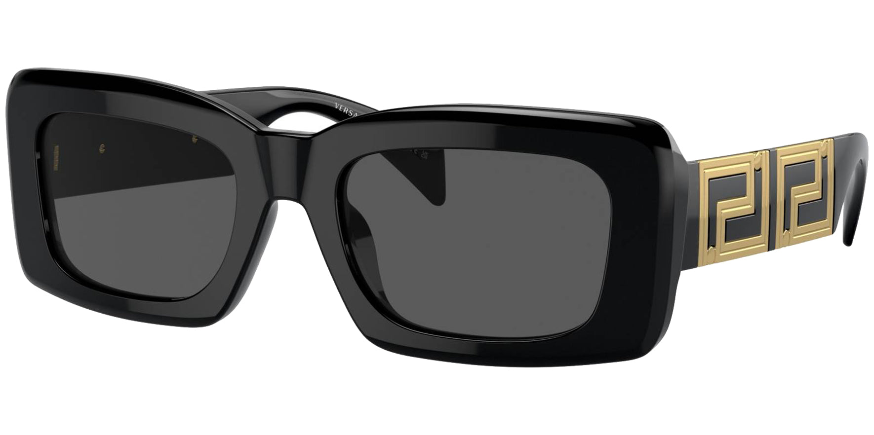 Versace Women Black Rectangular Sunglasses VE4444U-GB187 Dark Grey Lens 54mm