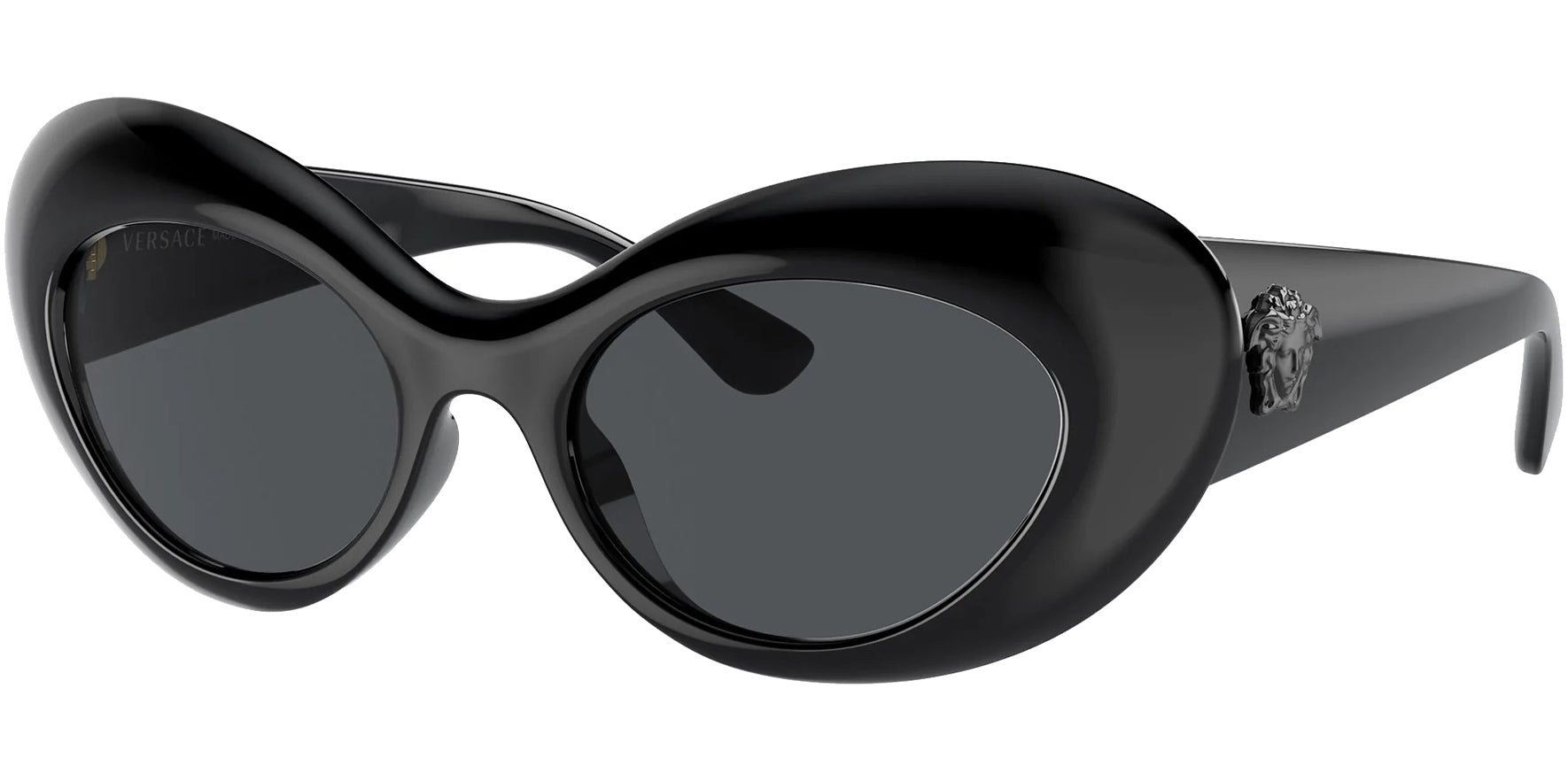 Versace Maxi La Medusa Women Black Cat Eye Sunglasses VE4456U-GB187 Dark Grey Lens 52mm