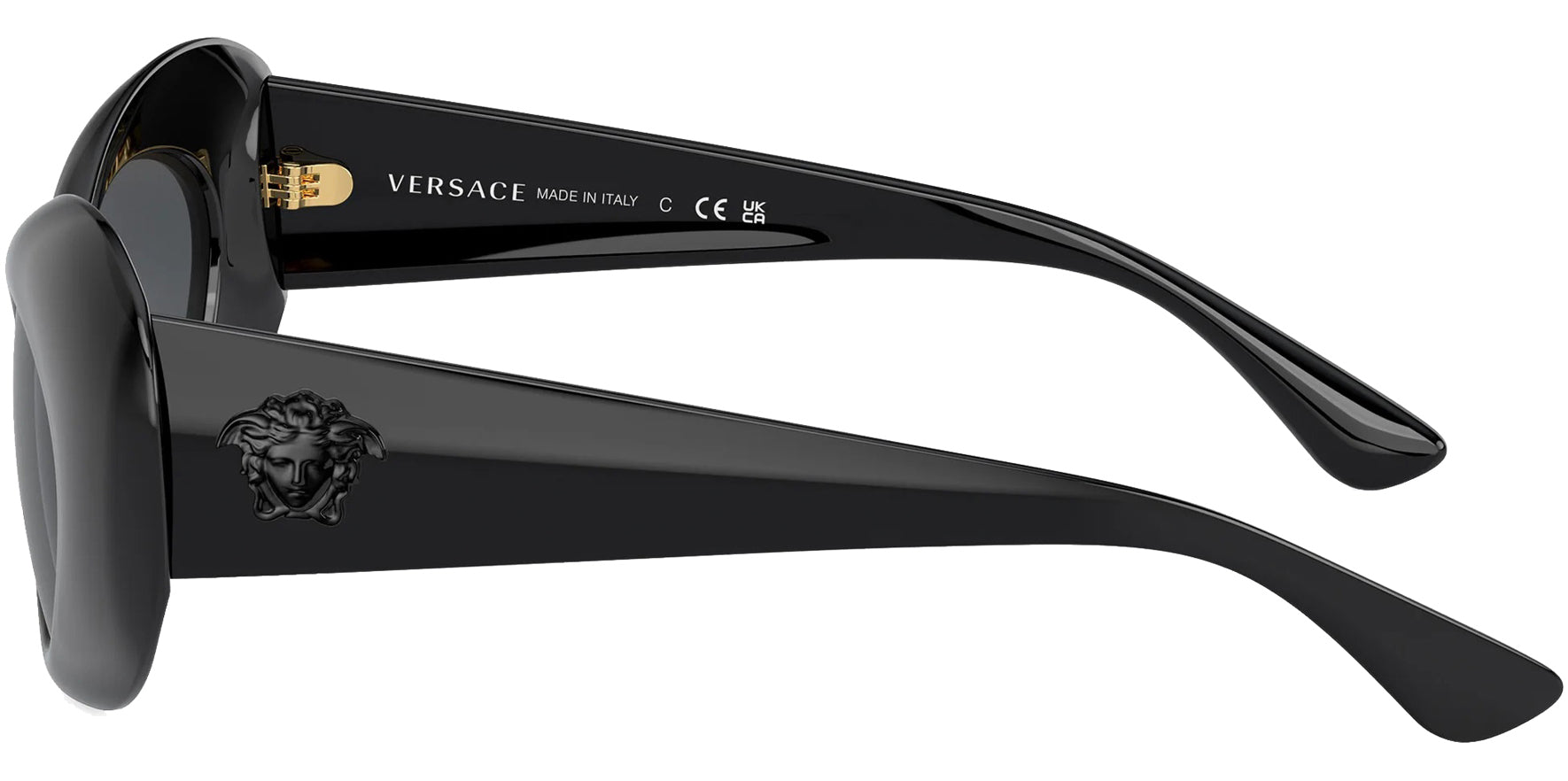 Versace Maxi La Medusa Women Black Cat Eye Sunglasses VE4456U-GB187 Dark Grey Lens 52mm