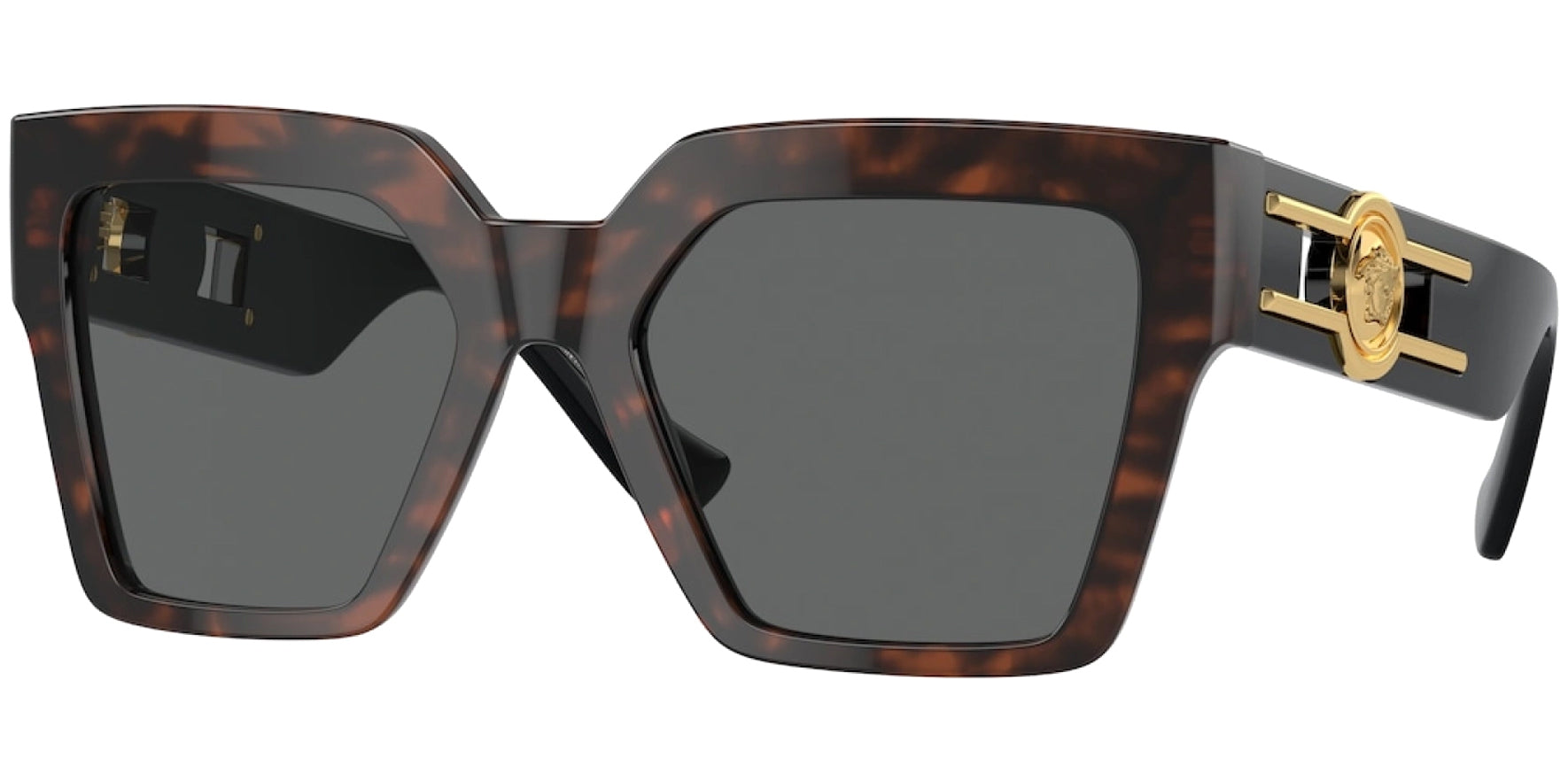 Versace Women Havana Squared Butterfly Sunglasses VE4458-542987 Dark Grey Lens 54mm