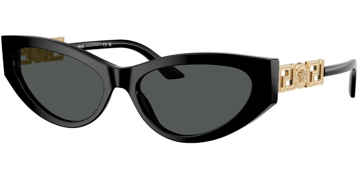 New Versace 56mm Black Acetate Sunglasses Versace Square Sunglasses VE4453 GB1/87 Black/Gold 56mm  main image 2