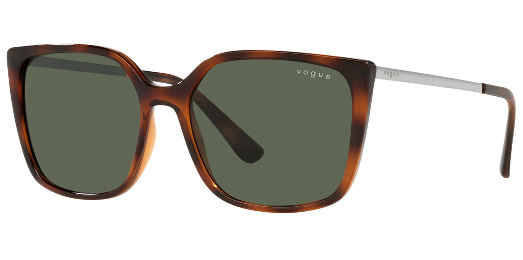 Vogue Women Top Dark Havana/Light Brown Square Sunglasses VO5353S-238671 Dark Green Lens 54mm