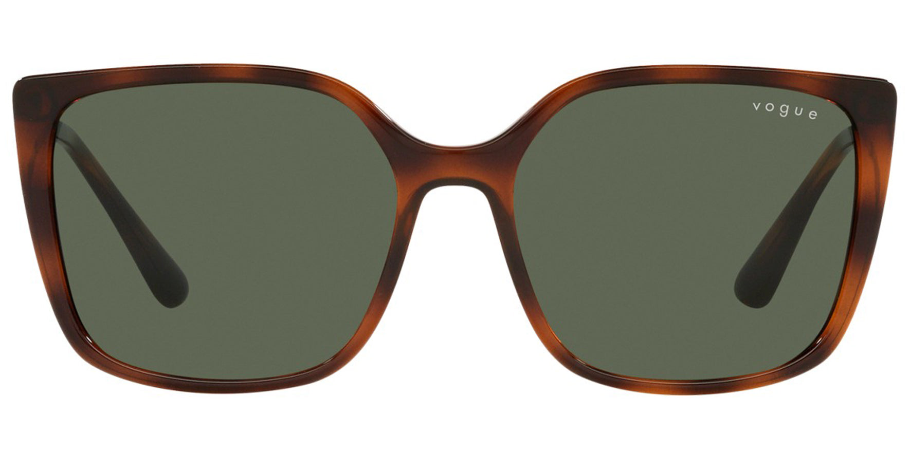 Vogue Women Top Dark Havana/Light Brown Square Sunglasses VO5353S-238671 Dark Green Lens 54mm